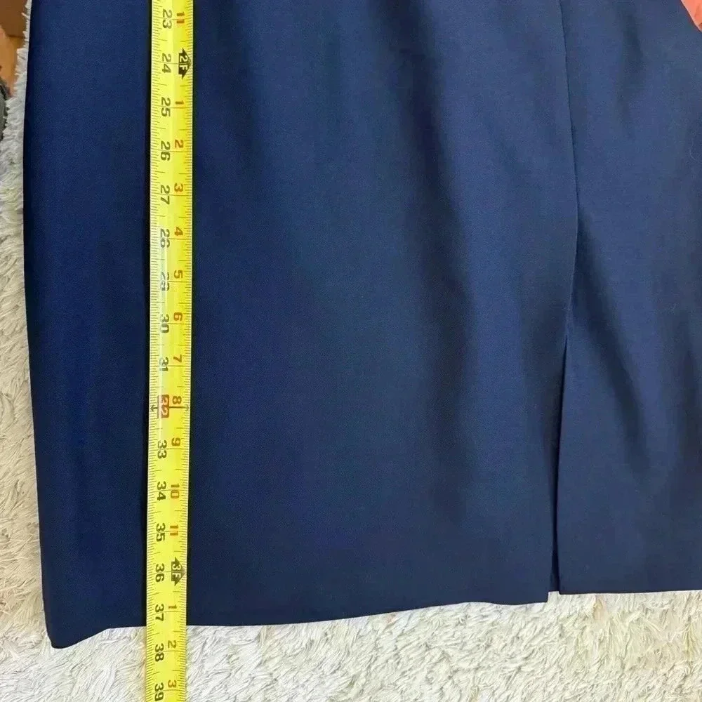 J.Crew Womens Navy Crepe Gwen Sleveless wool dress size 2